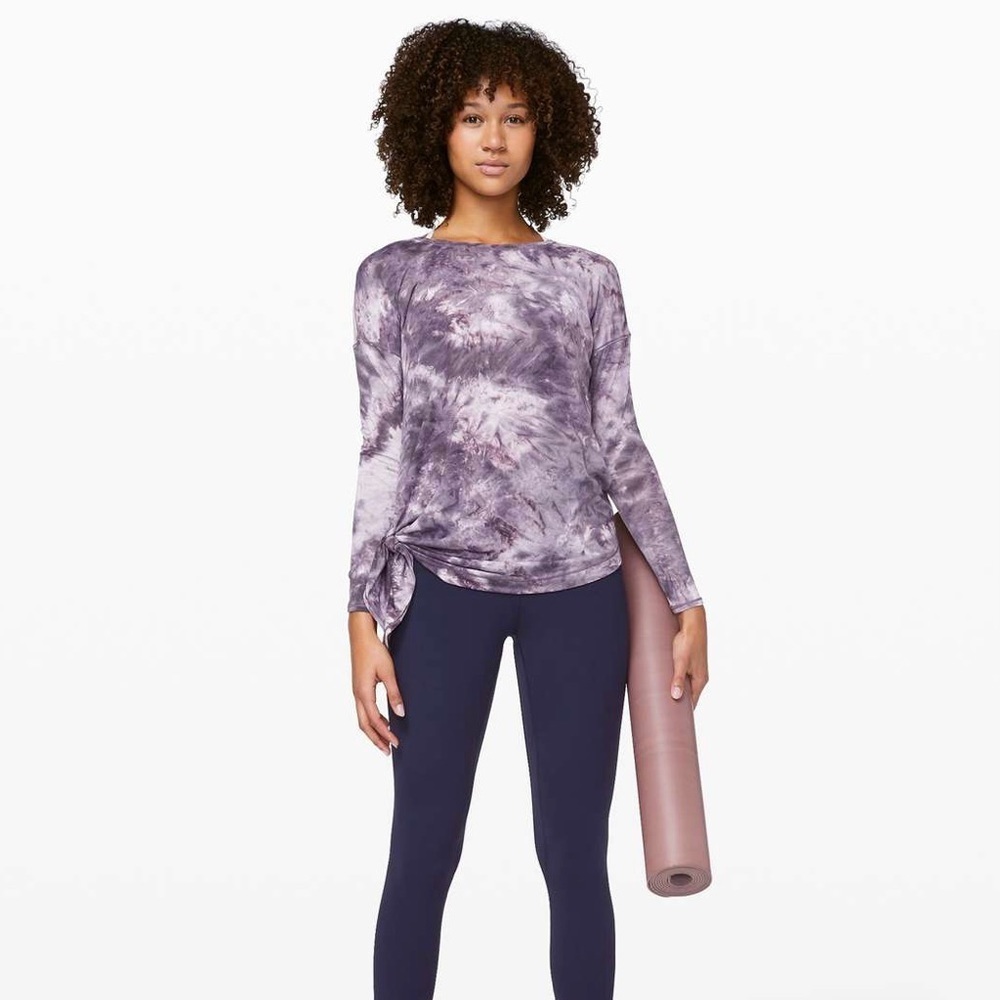 Lululemon To The Point‎ Long Sleeve *Mist, Diamond Dye Glacier Grey Moonwalk